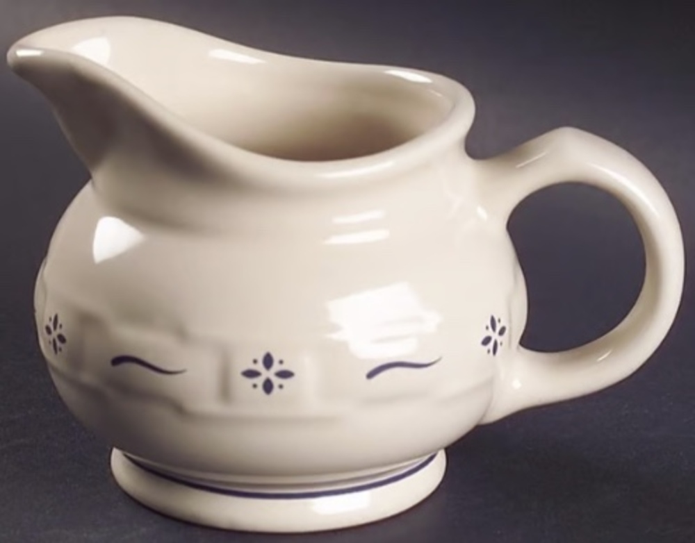 Longaberger  Creamer. Woven Traditions Classic Blue. Like New.